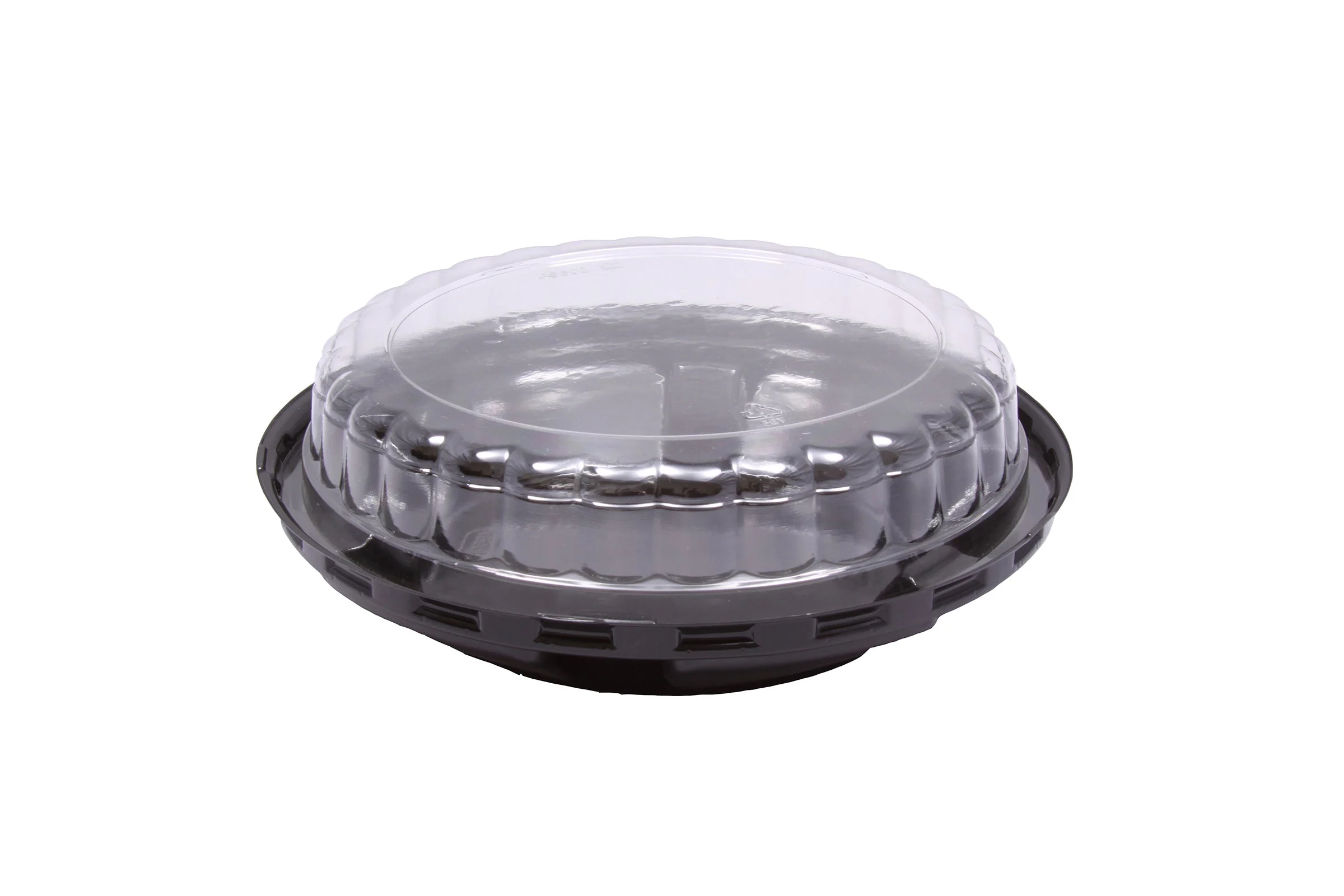 7.1" Black Pet Pie Base W/ Low Scalloped Dome