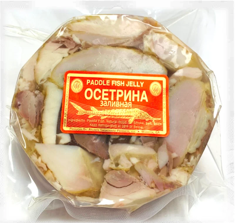 ATLANTA SMOKE HOUSE Paddlefish in Jelly (Osetrina Zalivnaya) ~1lb/3pack