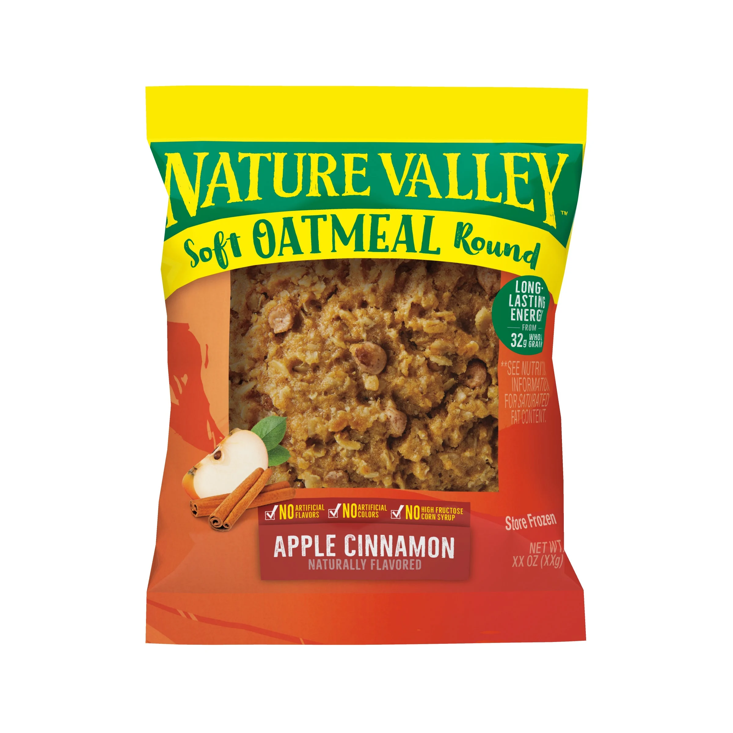 Nature Valley Oatmeal Round Apple Cinnamon 2.32 Ounce Size - 72 Per Case.