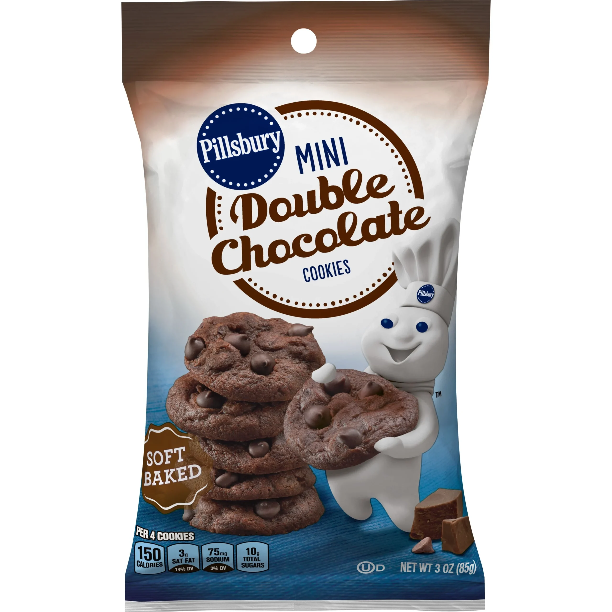 Pillsbury Soft Baked Cookies Mini Doublechocolate 18 Ounce Size - 9 Per Case.