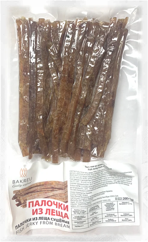 BAKREU Dried Salted Bream (Leshch) Jerky 200g/15pack