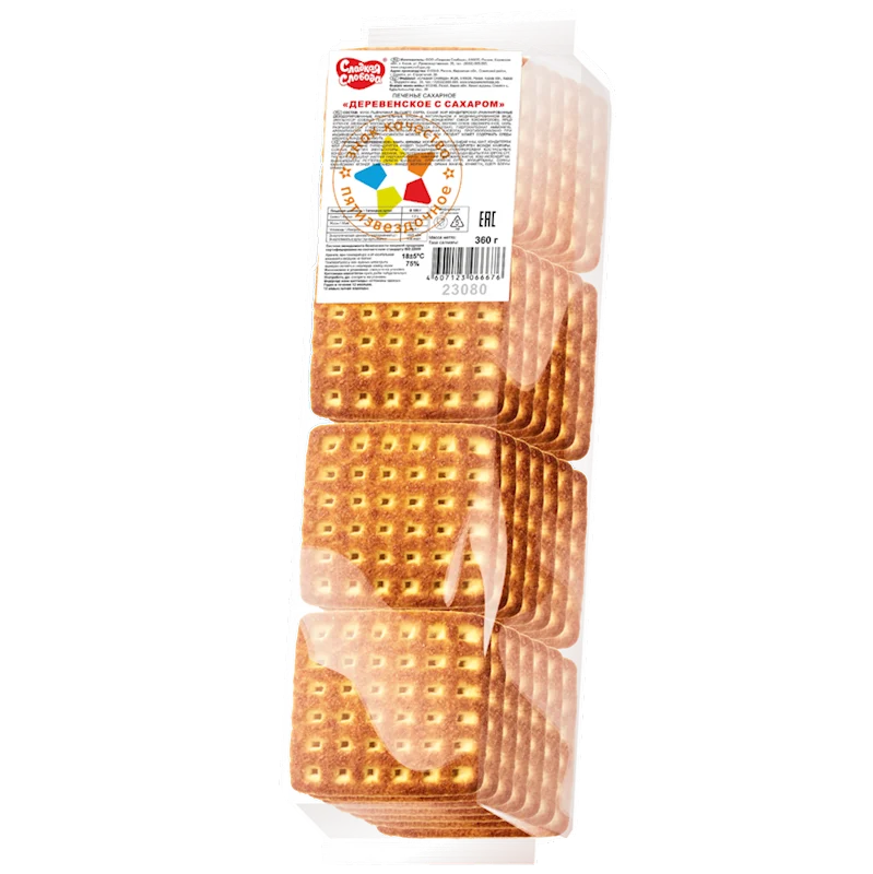 Sladkaya Cookies Derevenskoe W/Sugar 360g/18pack