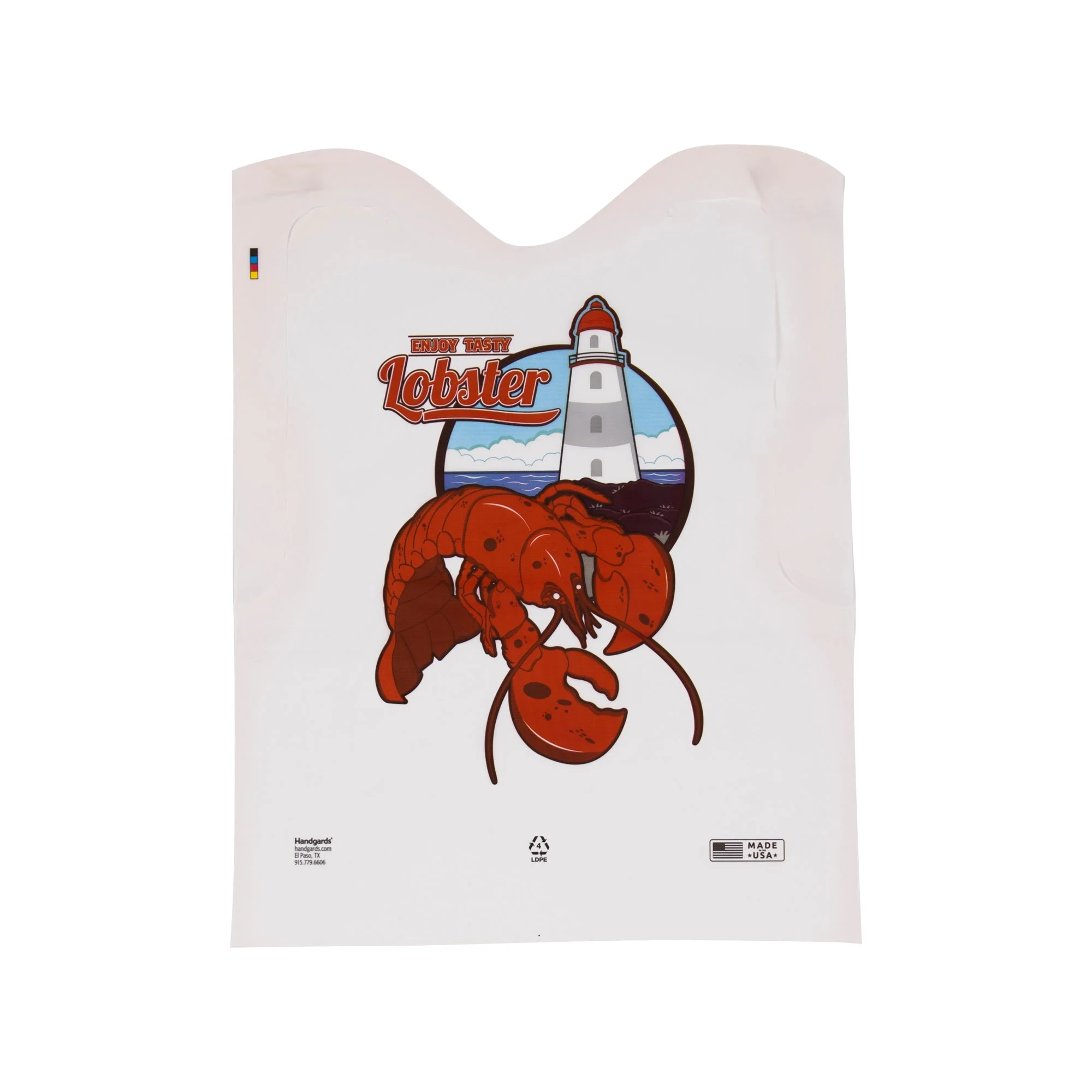 Neatgards Embossed Poly Adult Lobster Print Bib 1 - 500 - 500 Ea