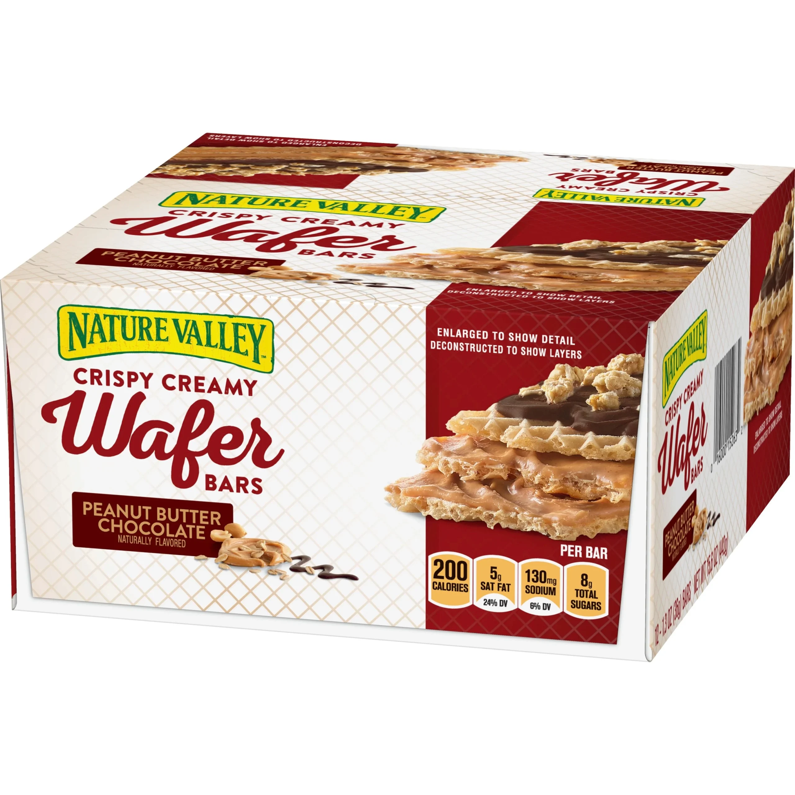 Nature Valley Wafer Bars Peanut Butter Chocolate 15.6 Ounce Size - 4 Per Case.