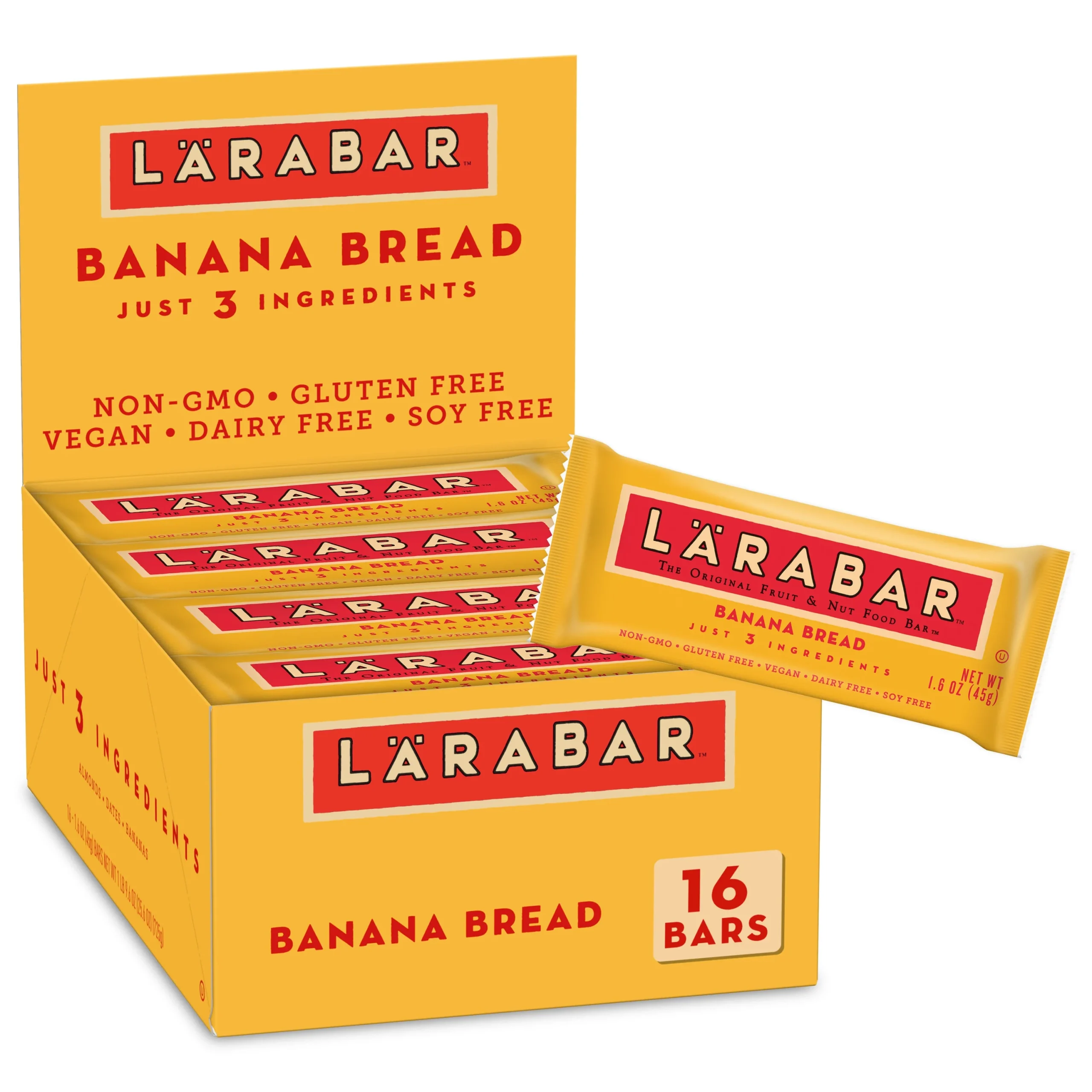 Larabar Fruit & Nut Bar Banana Bread Bar 25.6 Ounce Size - 4 Per Case.
