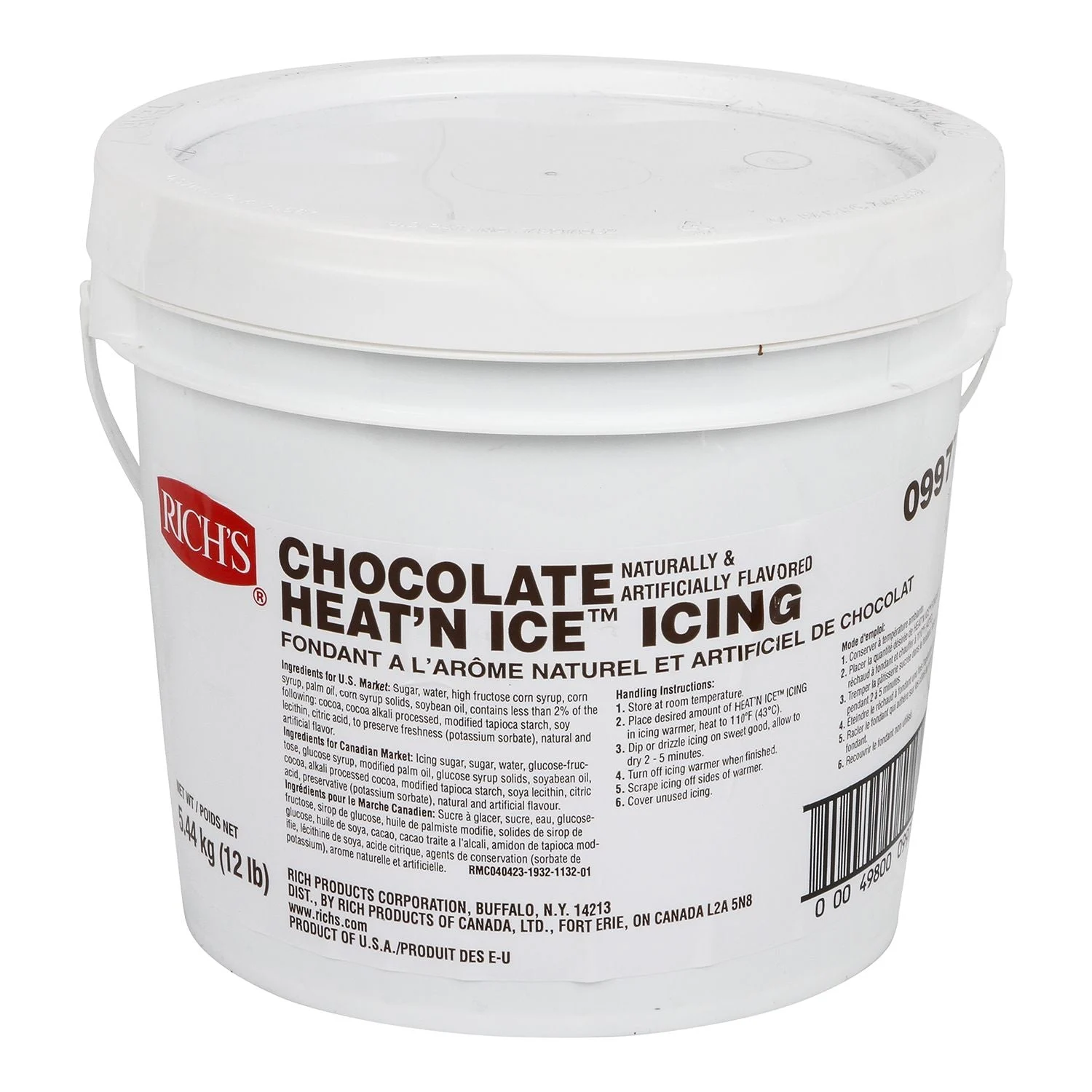 Heat'n Ice Icing Chocolate Naturally & Artificially Flavored 12 Pound Each - 1 Per Case.