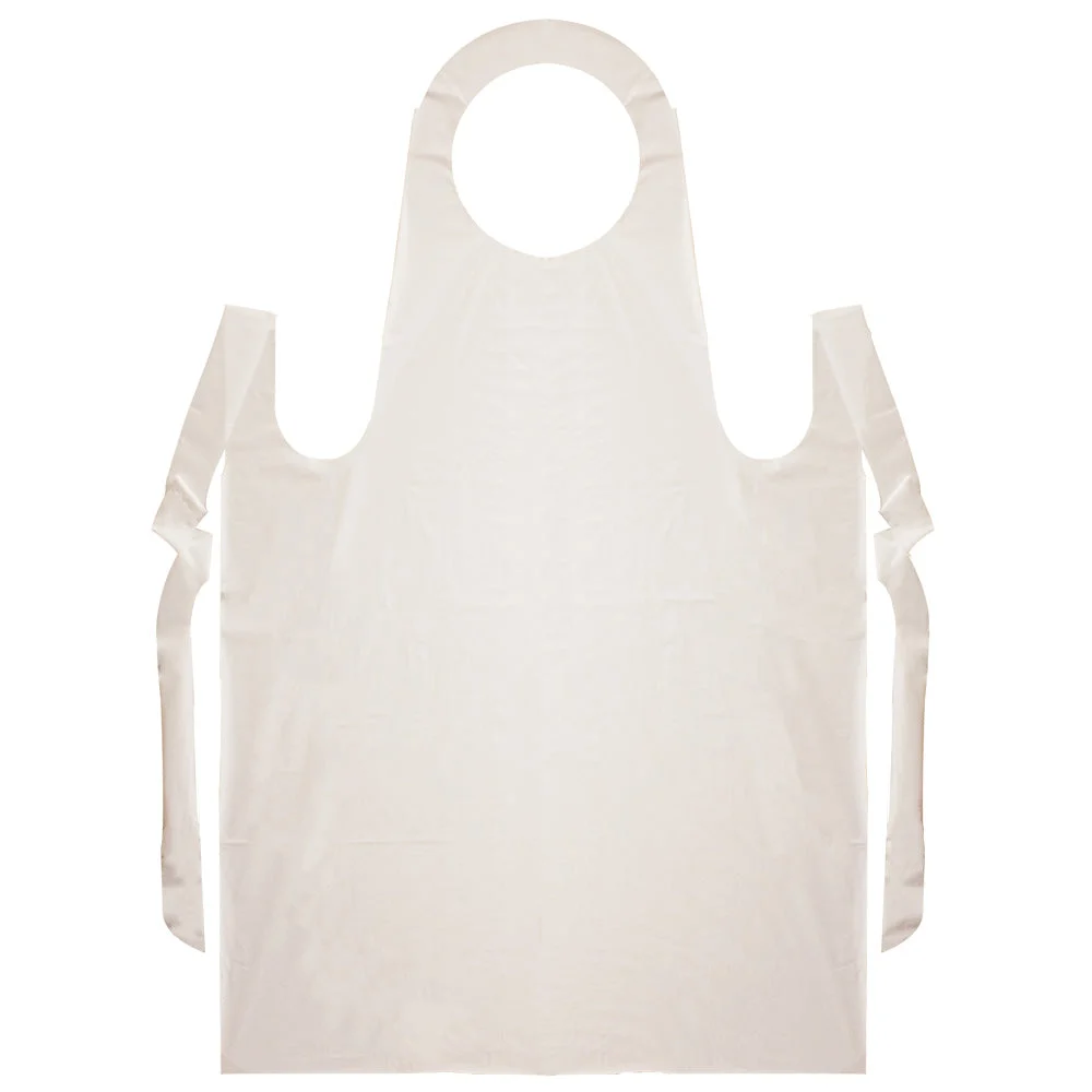 Neatgards Heavy Duty Embossed White Poly Apron 1 - 100 - 100 Ea