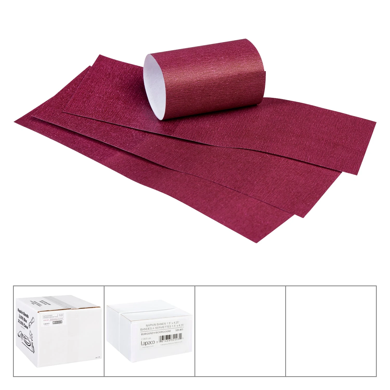 Napkin Band Burgundy 1.5'' X 4.25''