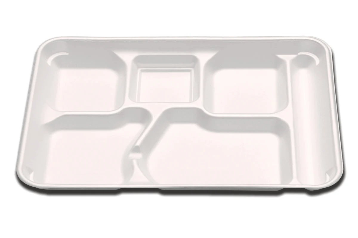 11.8" X 8.3" White Ps 6-Comp. Tray