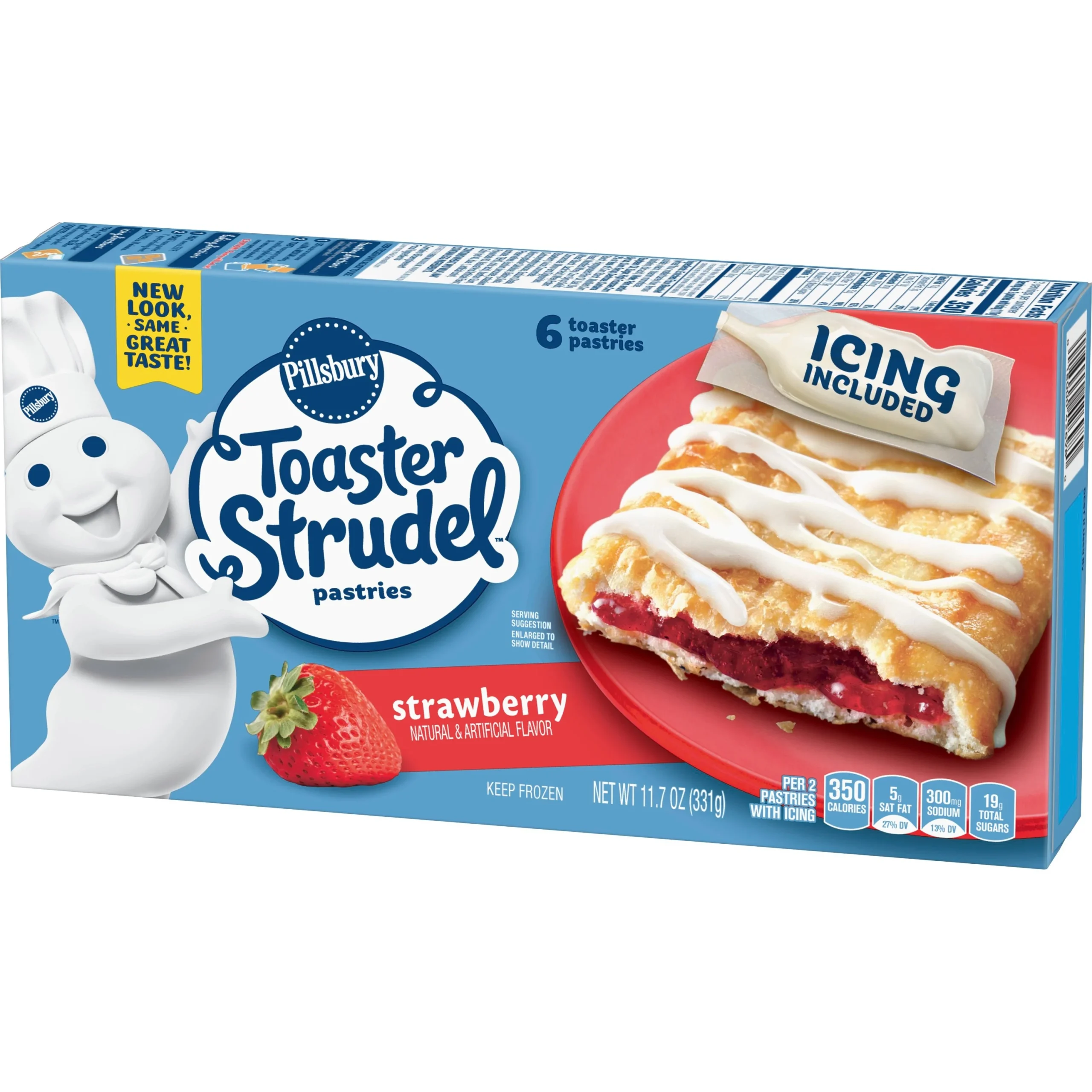 Pillsbury Frozen Toaster Strudel Pastriesstrawberry11.7 Ounce Size - 12 Per Case.