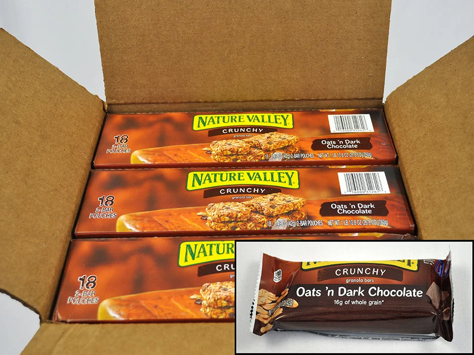 Nature Valley Crunchy Granola Bars Oats 'n Dark Chocolate (Double Bar) 26.8 Ounce Size - 6 Per Case.