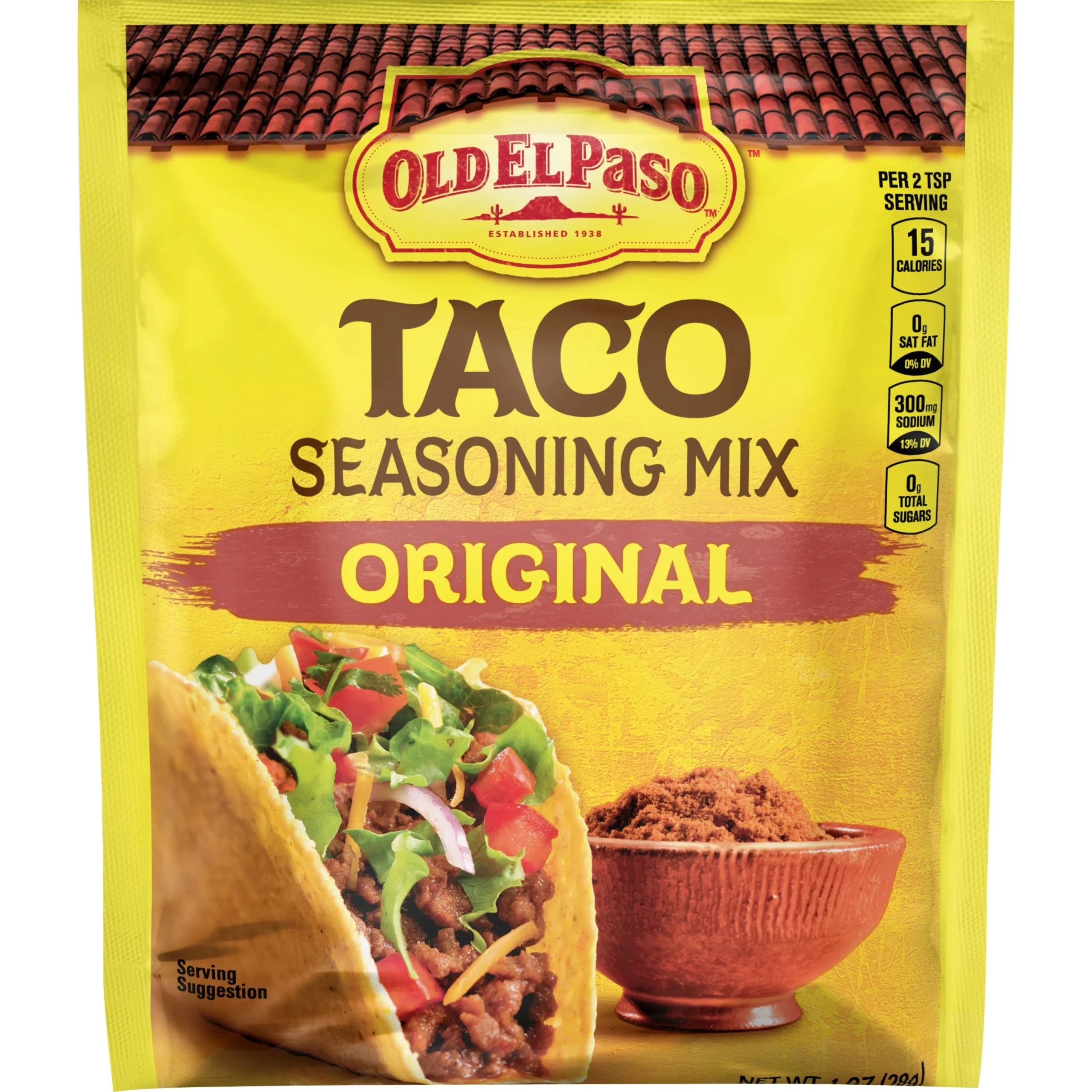 Old El Paso Taco Seasoning Original 1 Ounce Size - 32 Per Case.