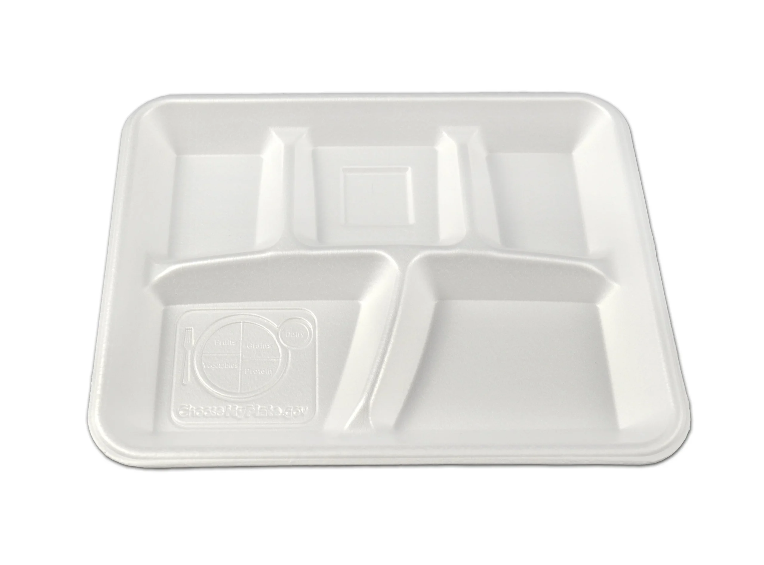 10.4" X 8.3" White Ps 5-Comp. Tray (Choosemyplate.Gov)