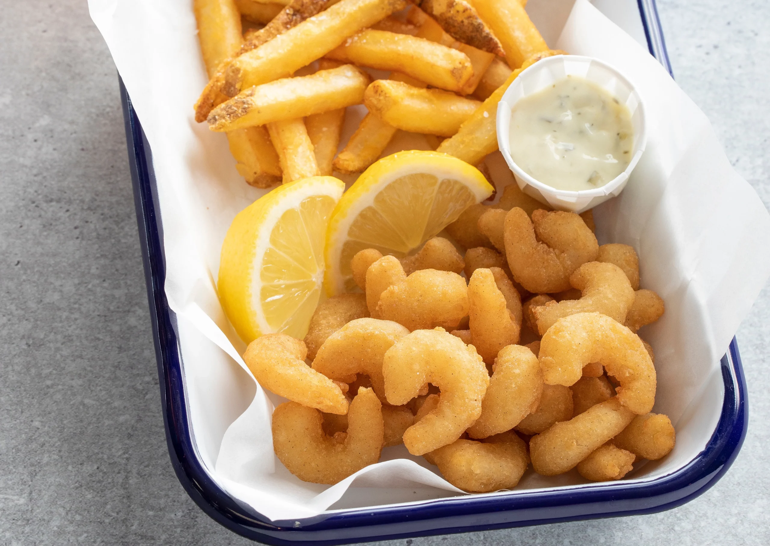 Mrs. Friday's Craft Beer Battered Popcorn Shrimp Off 2.5 Pound Each - 4 Per Case.