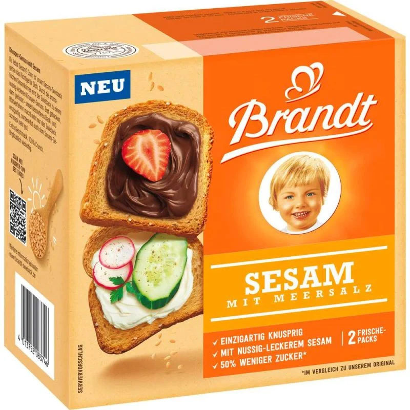 Brandt Zwieback Sesam mit Meersalz 200g / 7.05oz