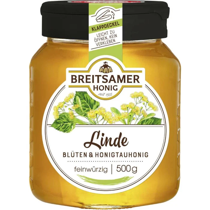 Breitsamer Linde Blüten- und Honigtauhonig, flüssig 500g / 17.63oz