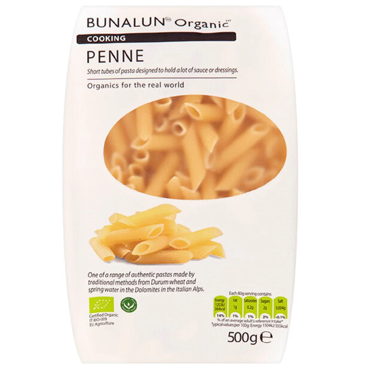 Bunalun Organic Penne 500g
