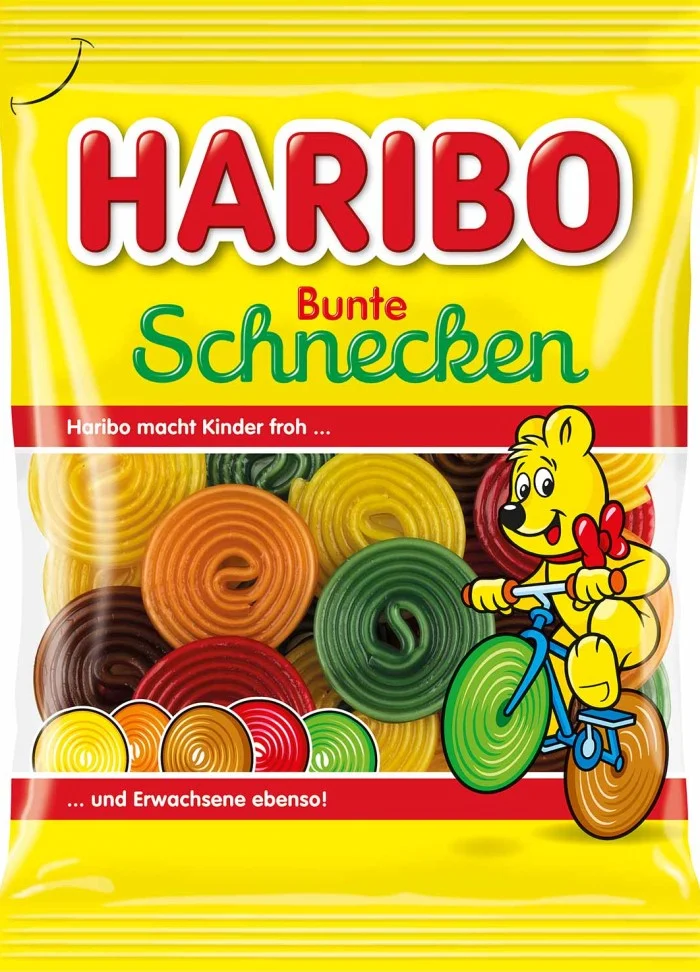 HARIBO Bunte Schnecken Fruchtgummi mit Brausefüllung 160g