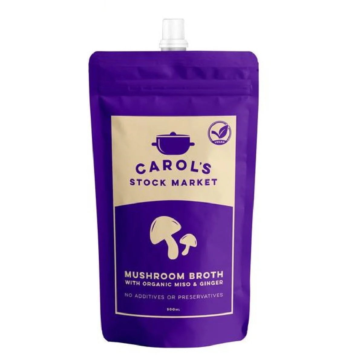 Carol's Stock Market Mushroom Broth with Organic Miso & Ginger 500ml