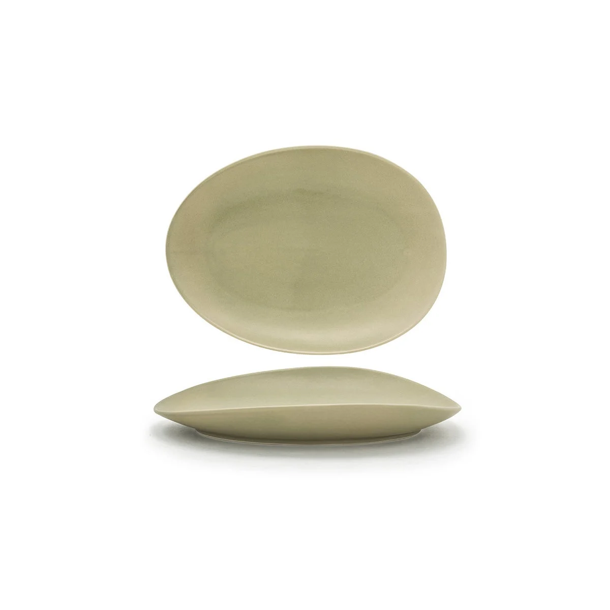 Plates, Porcelain, 12 Inch, Sea Grass, Oval,2 - 1 COUNT