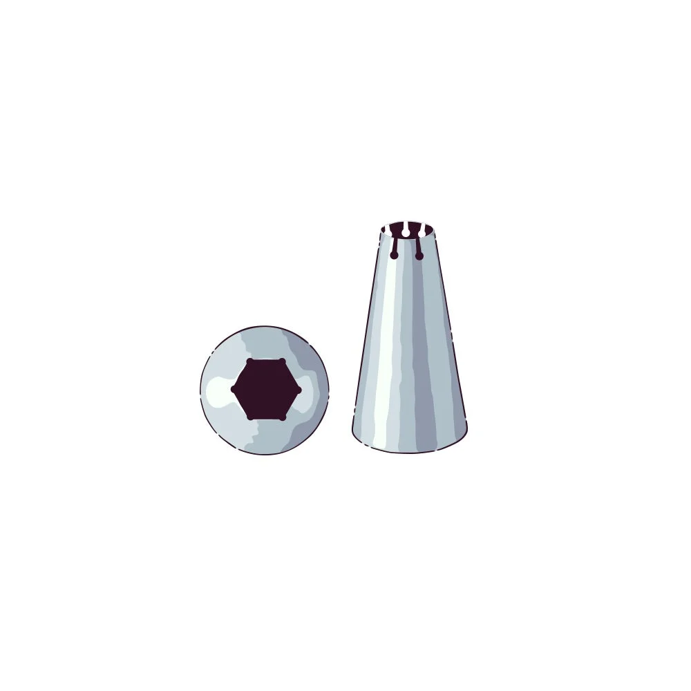 Piping Tip, Specialty, Stainless Steel, #105, 0.75 x 0.75 x 1.25 Inch,1 - 1 EACH