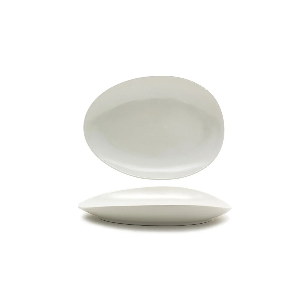 Plates, Porcelain, 12 Inch, Scallop, Oval,2 - 1 COUNT