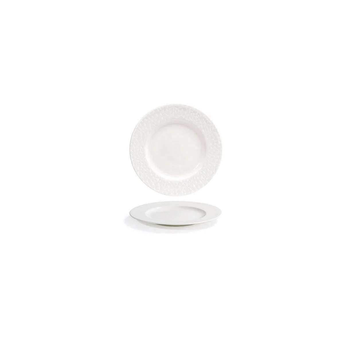 Plates, Rim, Facet, 6.25 Inch, White, Round,6 - 1 COUNT