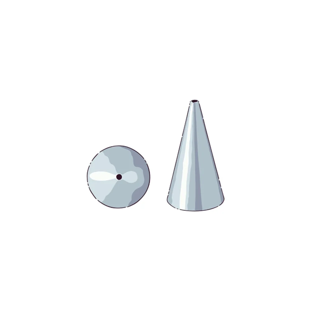 Piping Tip, Round, Stainless Steel, #301, 0.75 x 0.75 x 1.25 Inch,1 - 1 EACH