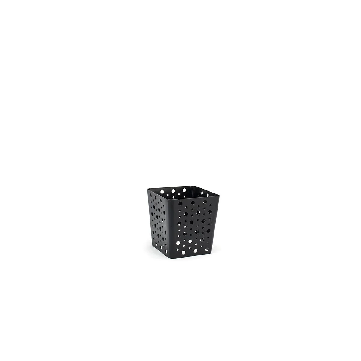 Organizer, Deep, 6.25 x 5.5 x 6 Inch, Small Dots, Matte Black, Metal,4 - 1 COUNT