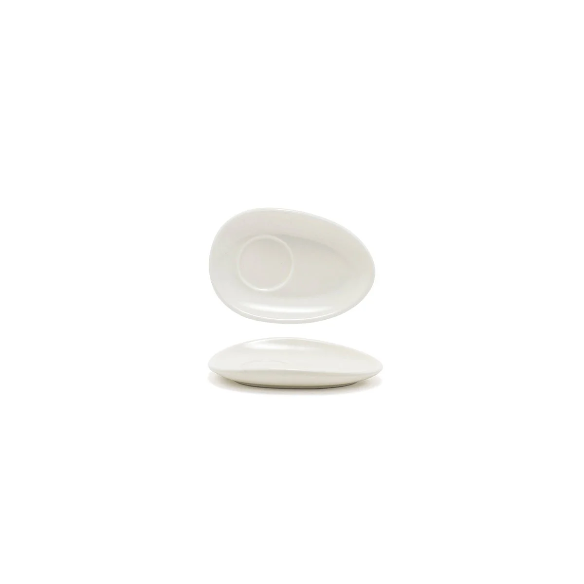 Saucers, Porcelain, 5 Inch, Scallop, Oval,12 - 1 EACH