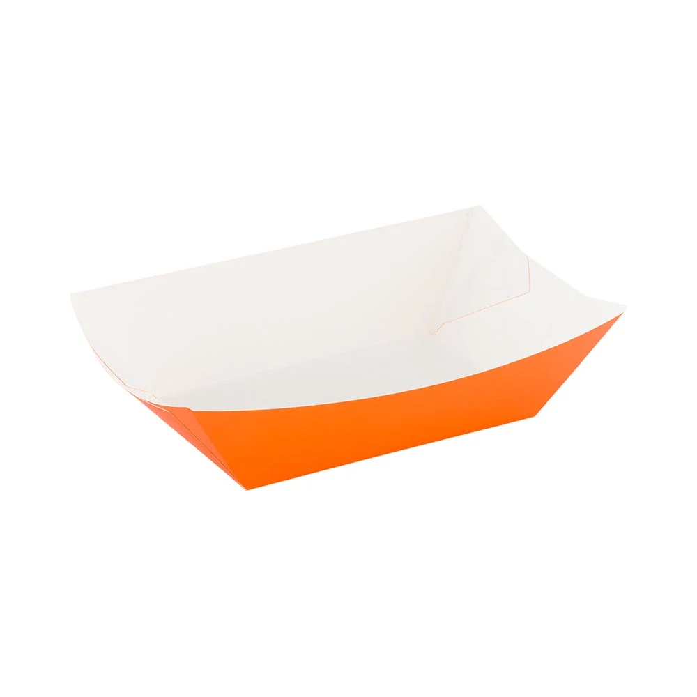 Containers, Food, 3.25 x 2 x 1.5 Inch, Paper, Tangerine Orange, Boat,1 - 400 COUNT