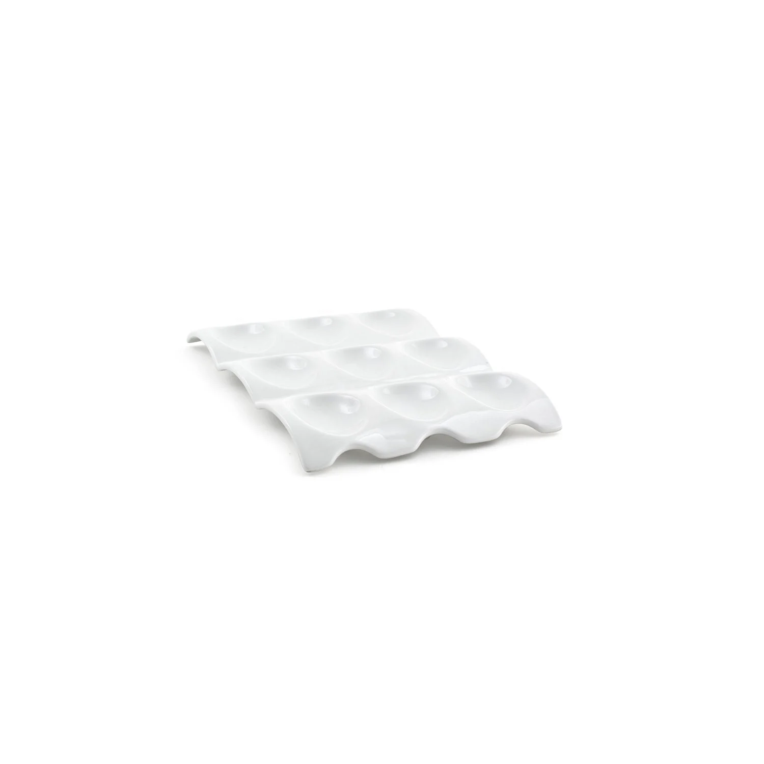Servers, Sampler, 9-Compartment, White, Undecorated,6 - 1 COUNT