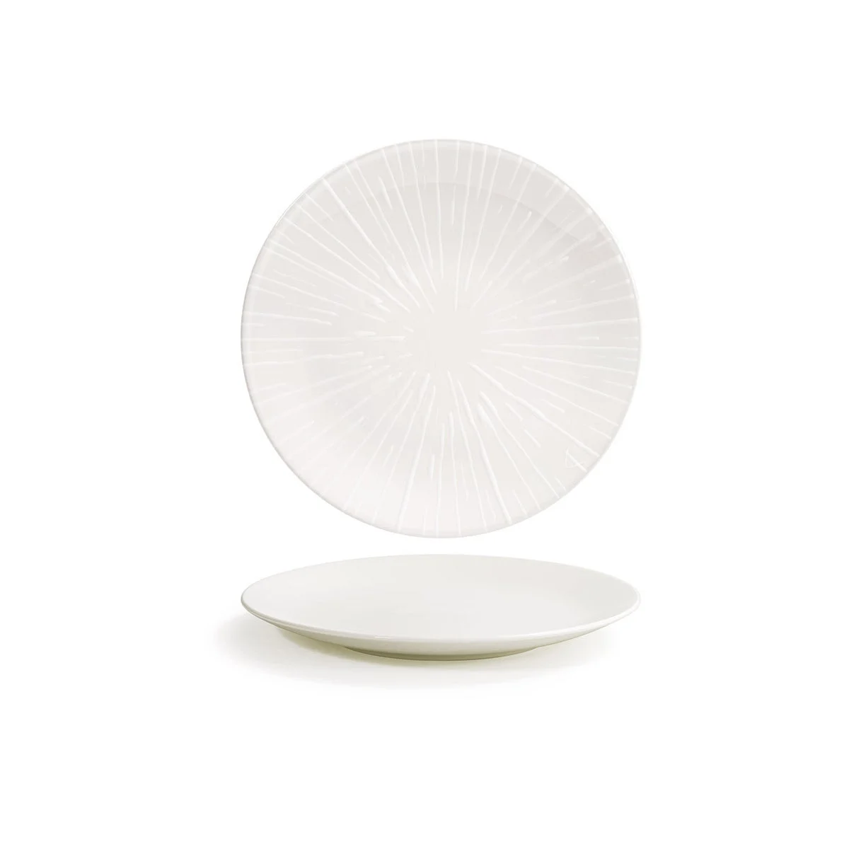 Plates, Coupe, Spoke Porcelain, 11 Inch, White, Round,4 - 1 COUNT