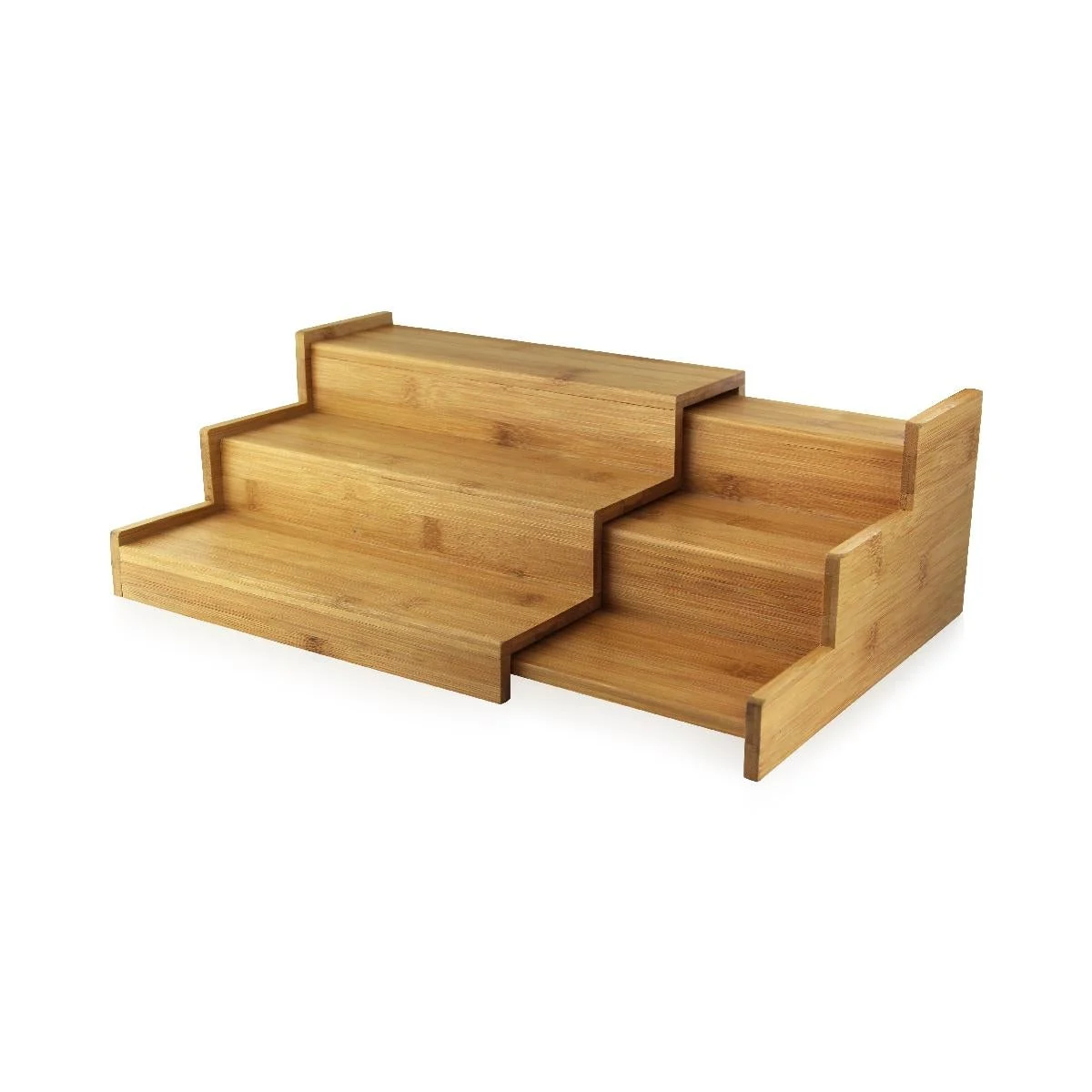 Tray, 3-Level Sliding, Natural, Bamboo, 2 Pieces,1 - 2 COUNT