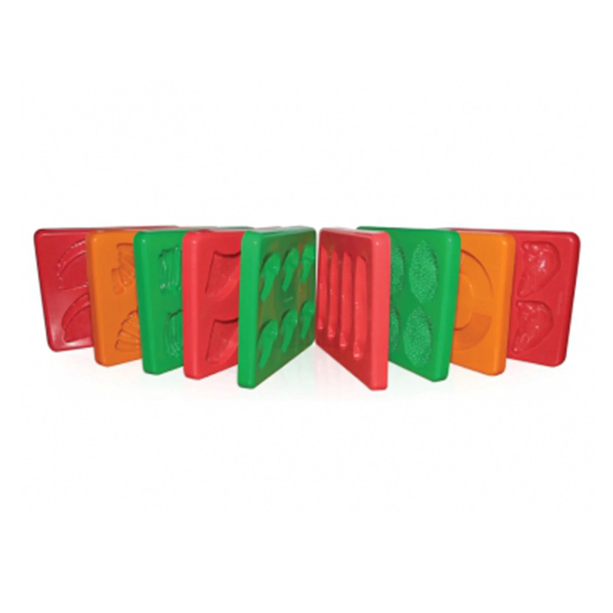Molds, Food, 10-Piece Variety, Red/Orange/Green, Silicone,1 - 10 COUNT