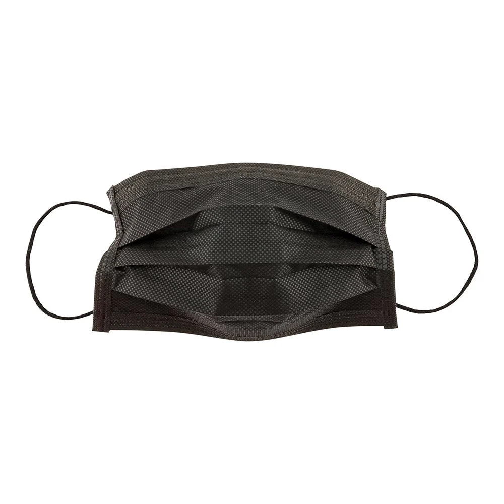 Face Masks, Earloop, 7 x 3.75 Inch, 3-Layer Filtration, Black, with Flexible Nose Wire,1 - 1000 COUNT