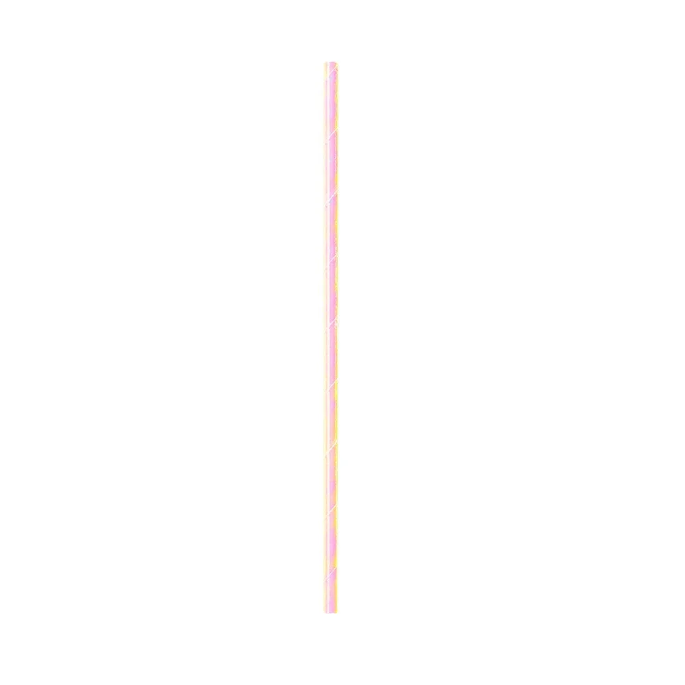 Straws, 7.75 Inch, Paper, Metallic Opal, Biodegradable, Sustainable,1 - 100 COUNT