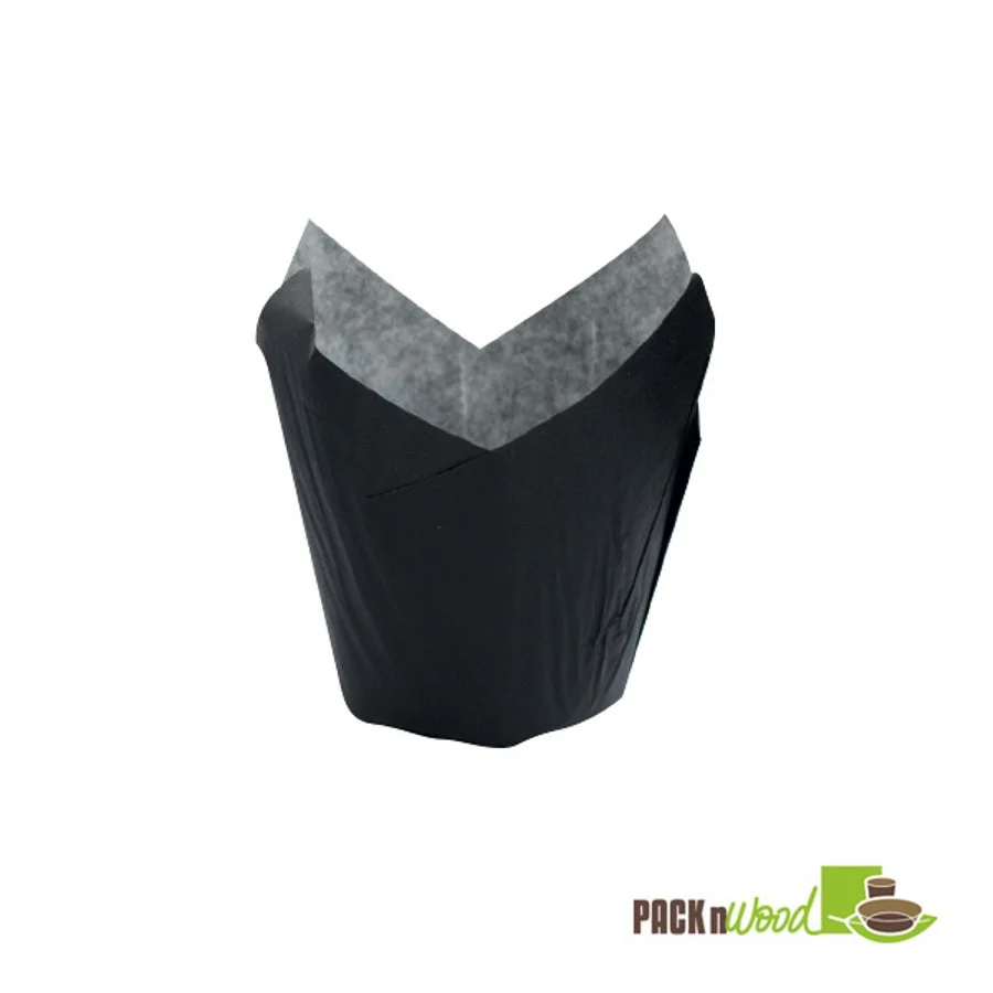 Cups, Baking, 3 Ounce, Paper Tulip, Black, 3 Ounce,10 - 120 COUNT
