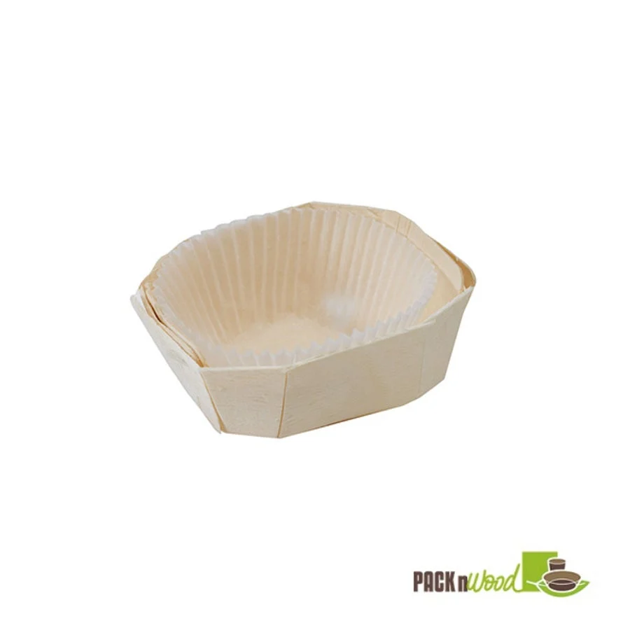 Molds, Baking, 4 Ounce, Wooden, Natural, with Baking Liner, Biodegradable, 4 Ounce,10 - 30 COUNT