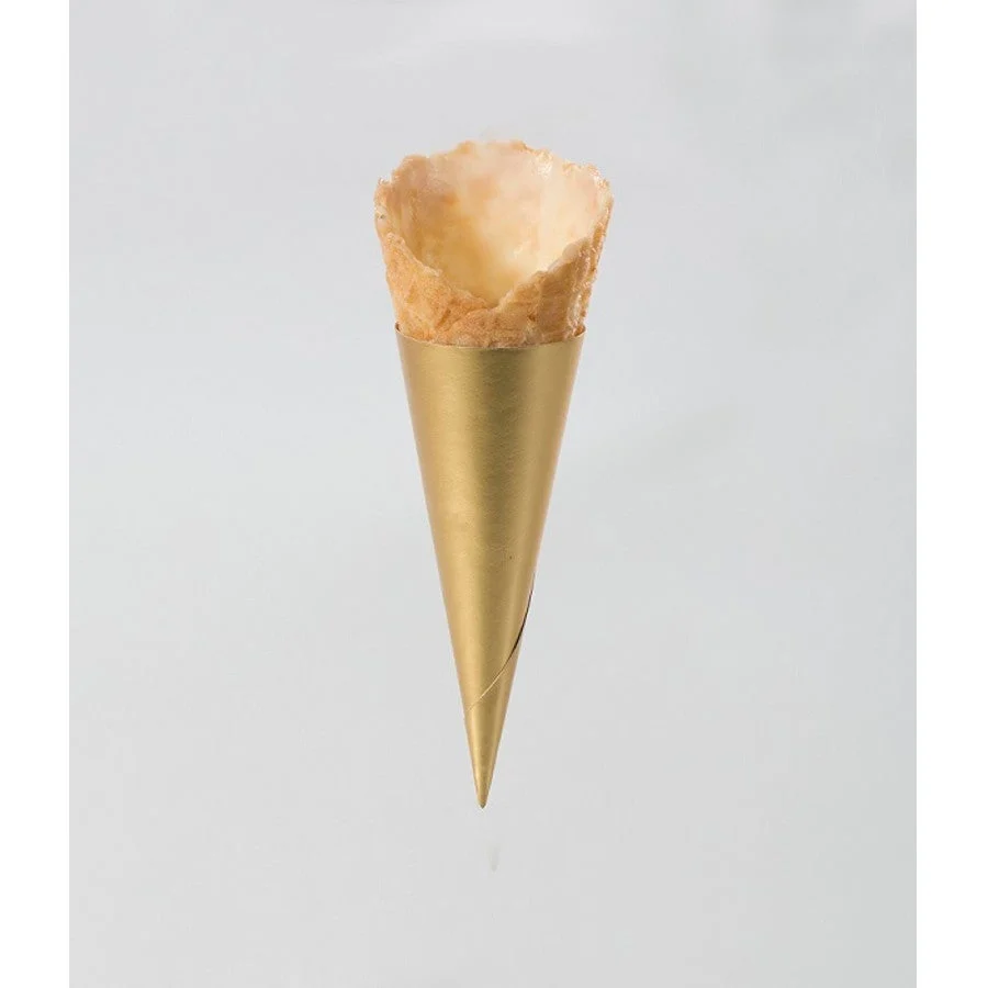 Ice Cream Cones, Waffle, 2.87 Inch, Mini, Gold Foil Sleeved, 2.87 Linear Inch,1 - 63 COUNT