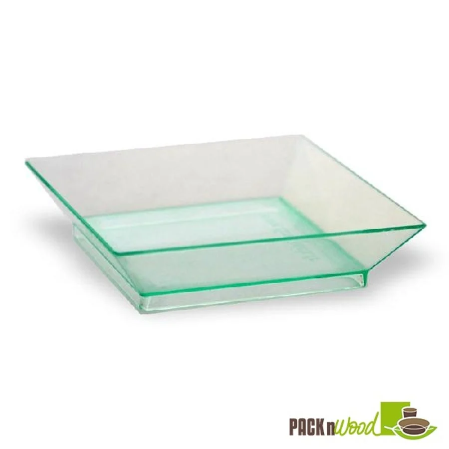 Dishes, Appetizer, Klarity, 2.5 x 2.5 Inch, Transparent Green, Square, 1.5 Ounce,4 - 50 COUNT