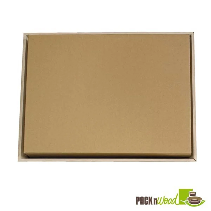 Lids, Flat, Cardboard, Kraft, for 210WOODTRAY,5 - 10 COUNT