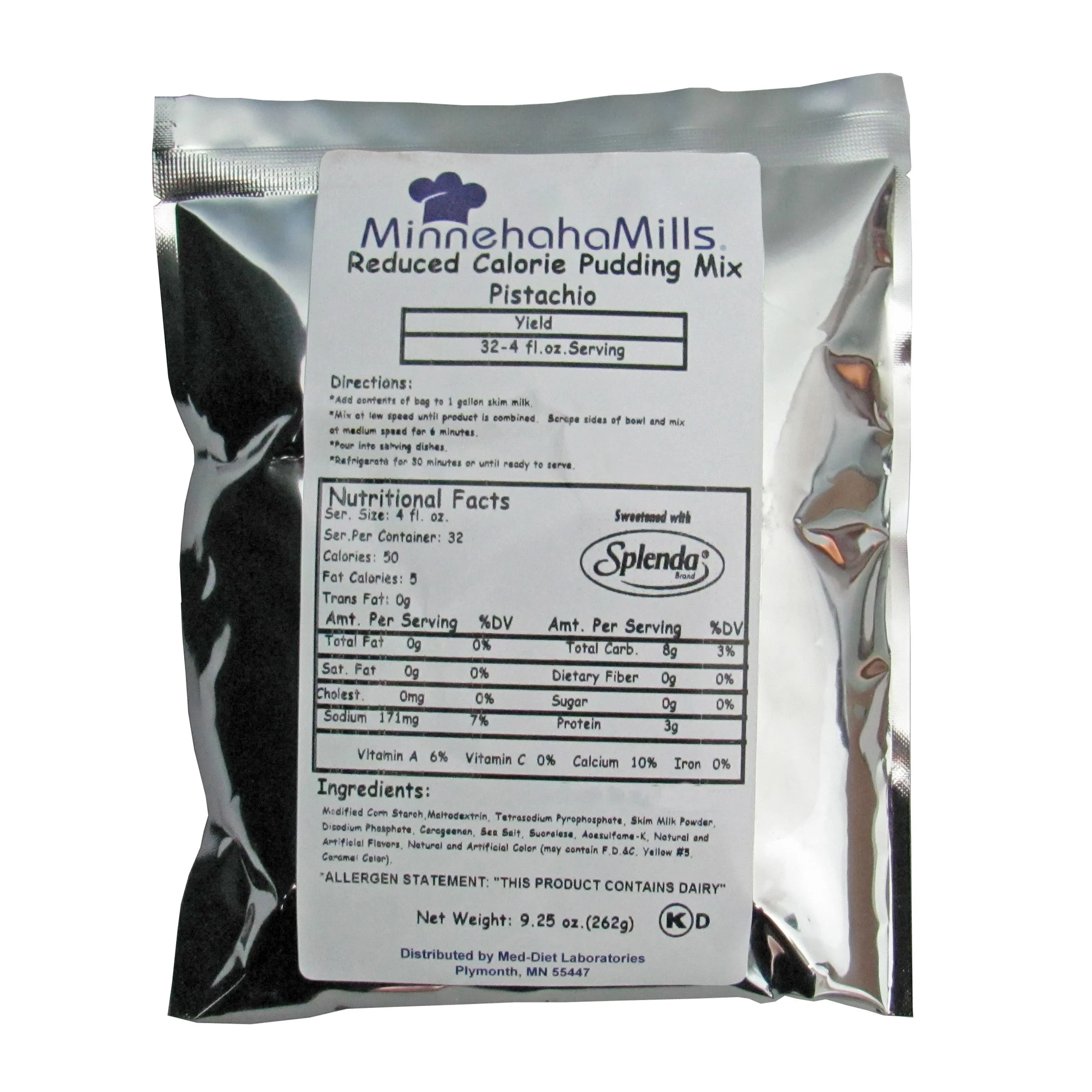 Mix, Pudding, Pistachio, Reduced Splenda, Shelf-Stable,6 - 9 OUNCE