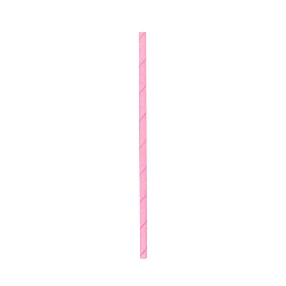 Straws, 7.75 Inch, Paper, Pink, Biodegradable, Sustainable,1 - 100 COUNT