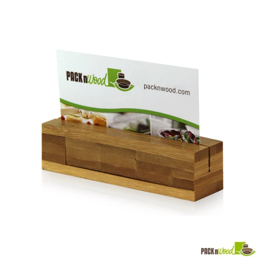 Holders, Card, 4 x 1 x 1 Inch, Bamboo, Natural, Rectangular,10 - 10 COUNT