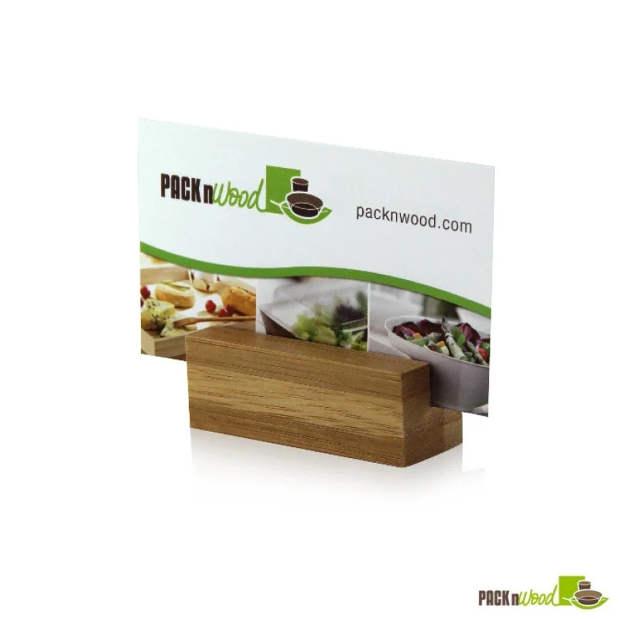 Holders, Card, 2.2 x 0.8 x 0.8 Inch, Square, Natural Bamboo,10 - 10 COUNT