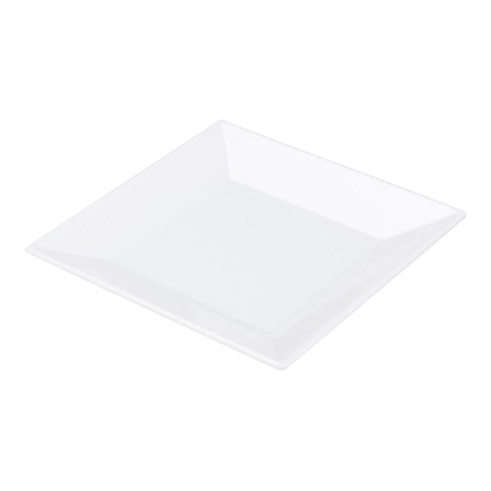 Plate, Small, Voga Classic Melamine, 6 x 6 x 0.75 Inch, White, Square,1 - 4 COUNT