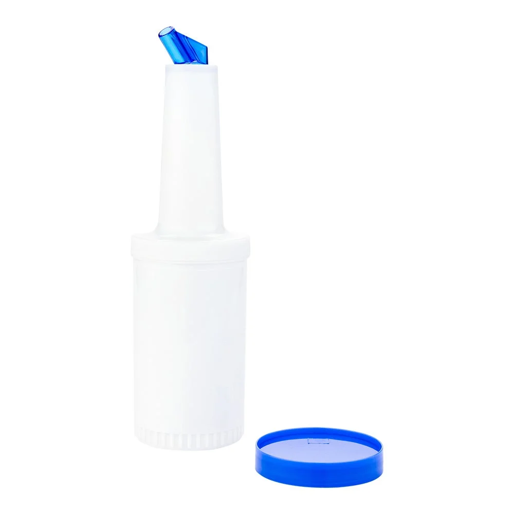Bottle, Pour, 1 Quart, Translucent Plastic, with Blue Spout & Lid, 16 Fluid Ounce,1 - 1 EACH