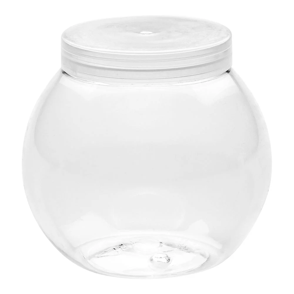 Jars, Candy, 3 Ounce, Plastic, Clear, Bulbous, with Lids, 3 Ounce,1 - 100 COUNT
