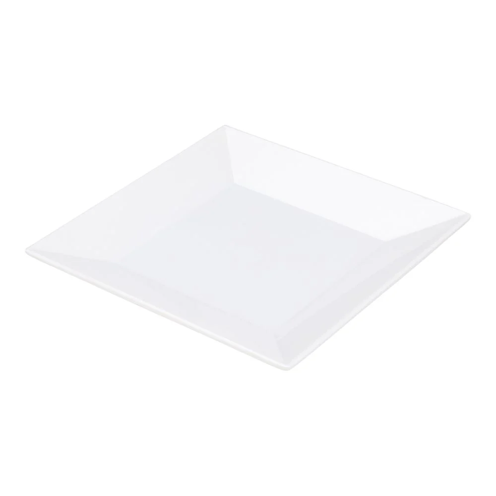 Plate, Medium, Voga Classic Melamine, 8 x 8 x 1 Inch, White, Square,1 - 4 COUNT